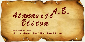 Atanasije Blitva vizit kartica
